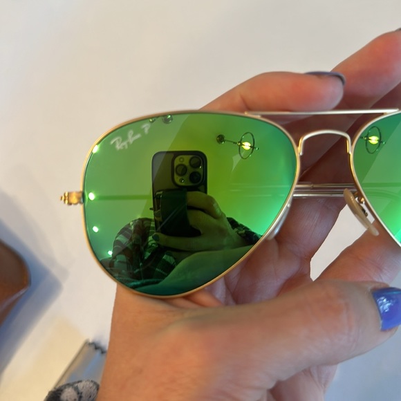 Ray ban green mirror polarized aviator - Picture 4 of 11